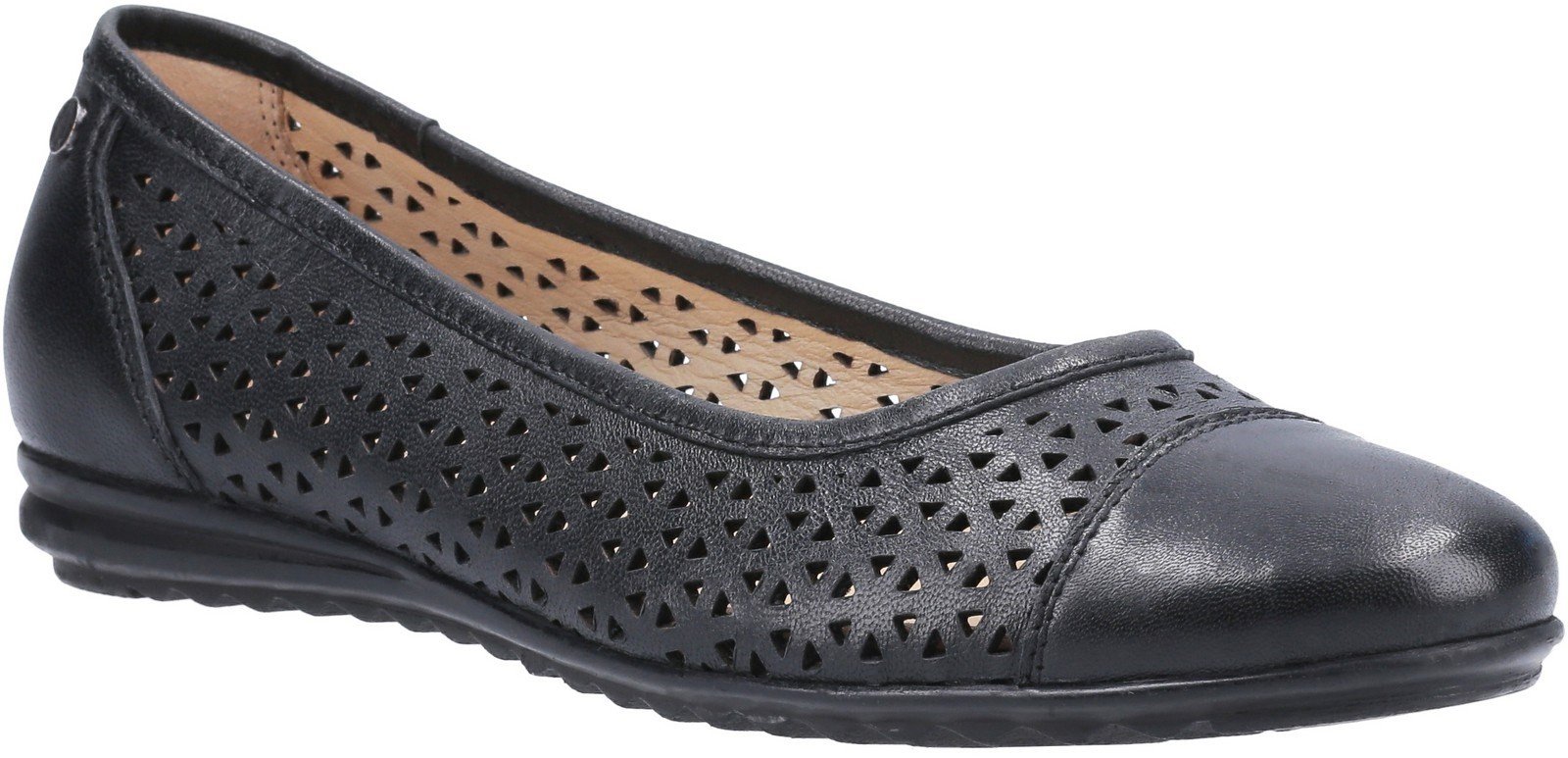 Hush Puppies Women's Leah Ballerina Pump Shoe Various Colours 30231 - Black 3