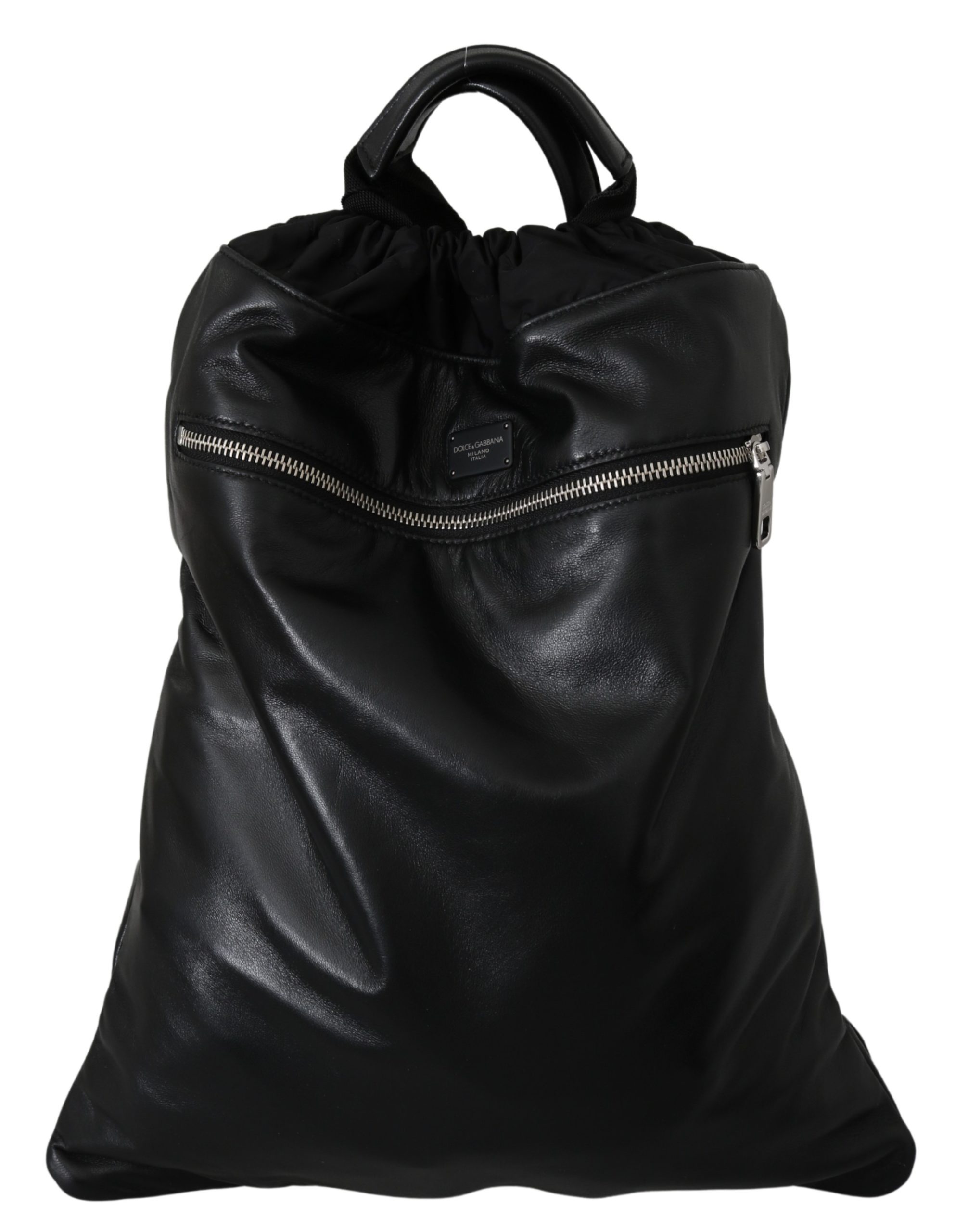 Dolce & Gabbana Men's Leather Drawstring Backpack Black VAS10043