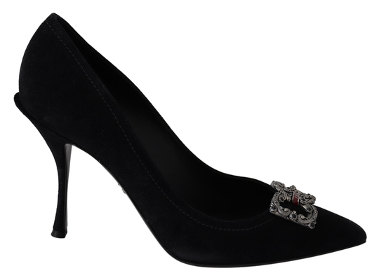 Dolce & Gabbana Leather Amore DG Pumps Black LA8594-40.5 - EU40.5/US10