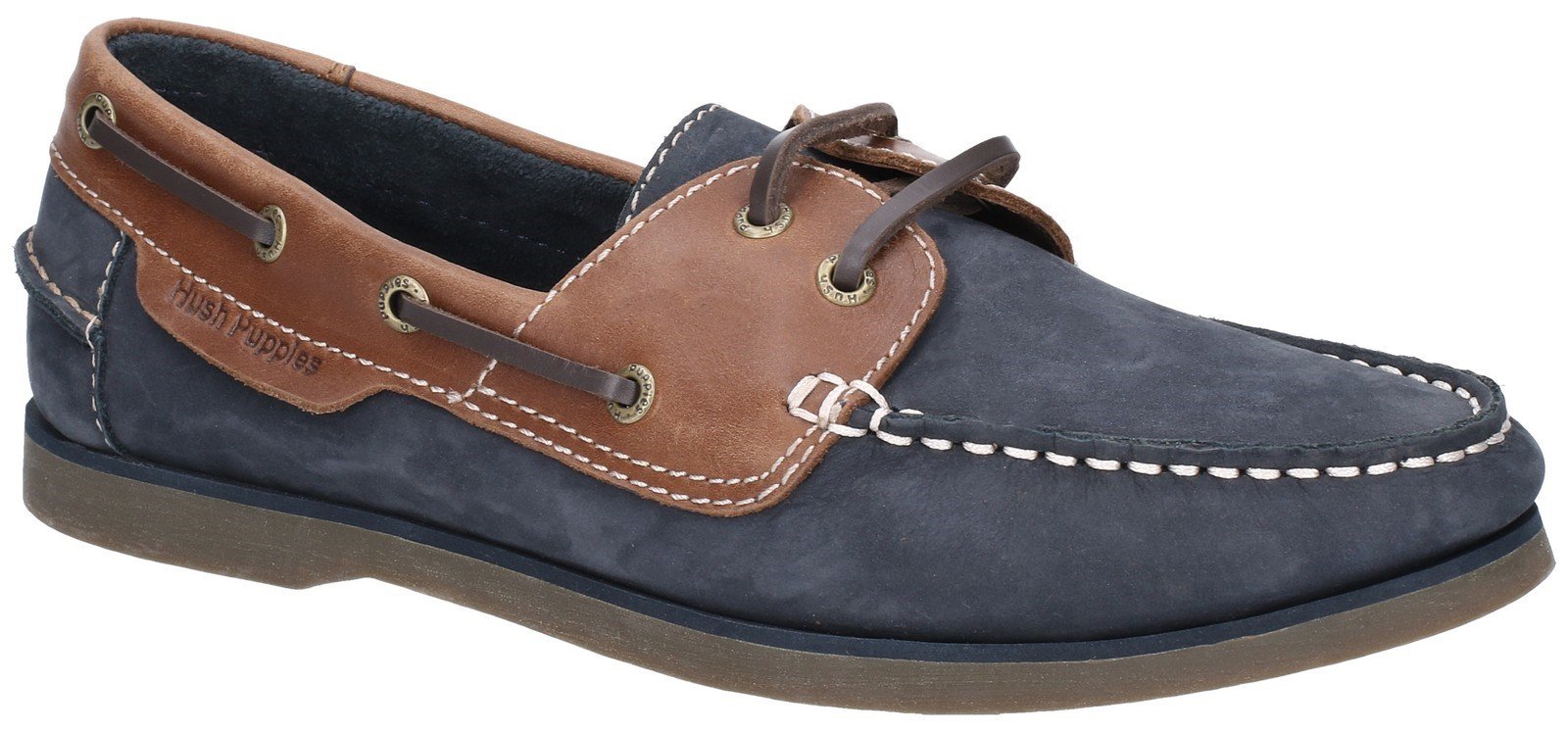 Hush Puppies Men's Henry Classic Lace Up Loafer Various Colours 28365 - Blue/Tan 6