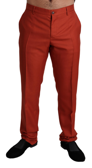 Orange Cashmere Silk Dress Formal Trouser Pants - IT52 | XL