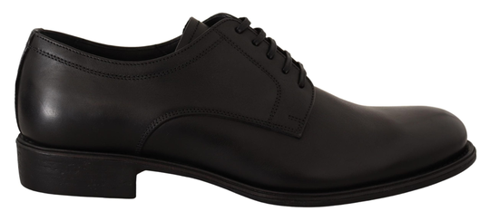 Black Leather Lace Up Mens Formal Derby Shoes - EU41.5/US8.5