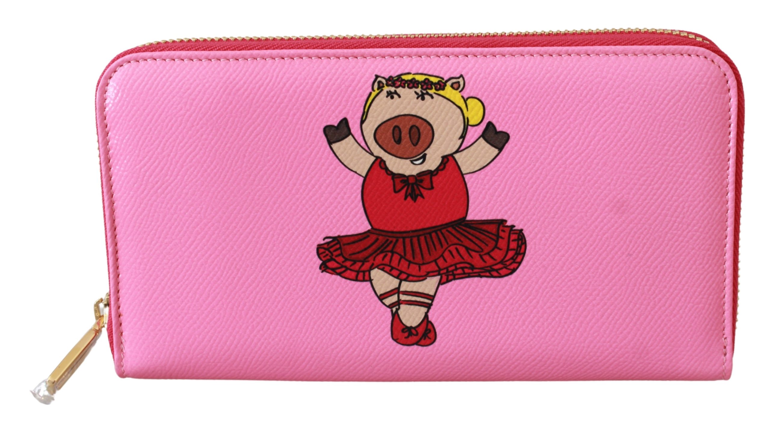 Dolce & Gabbana Women's Continental Clutch Leather Wallet Pink VAS9523