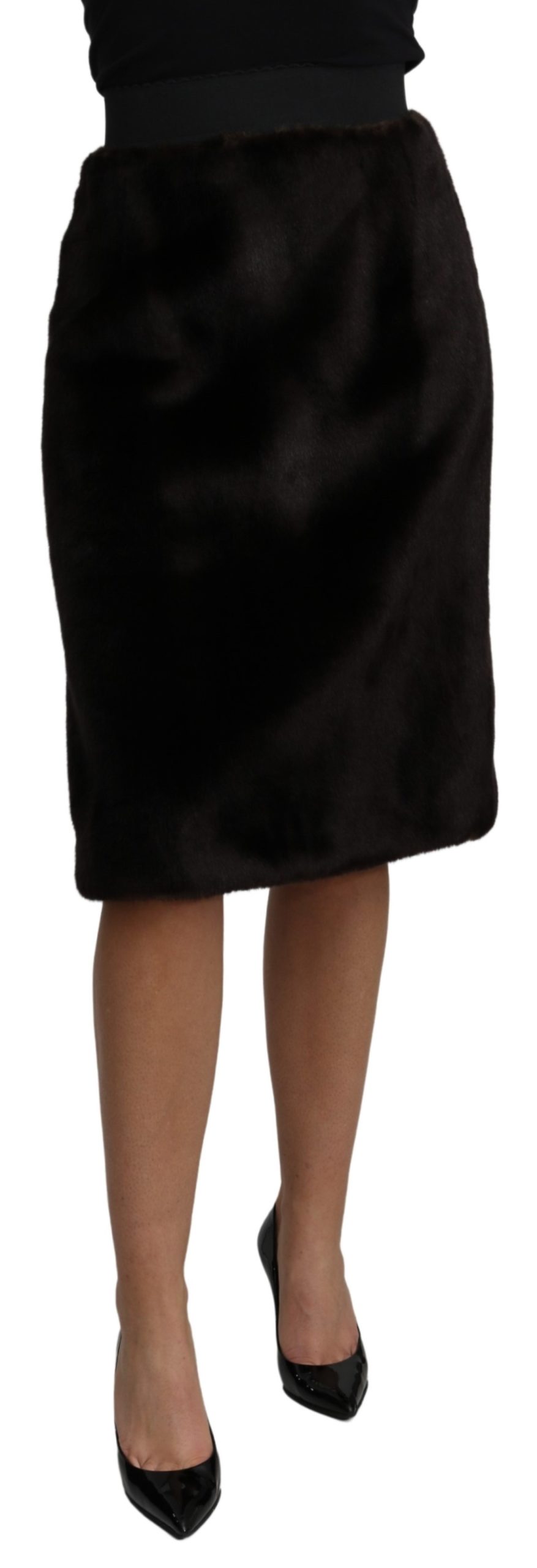 Dolce & Gabbana Women's High Waist Pencil Cut Knee Length Skirt Black SKI1473 - IT40|S