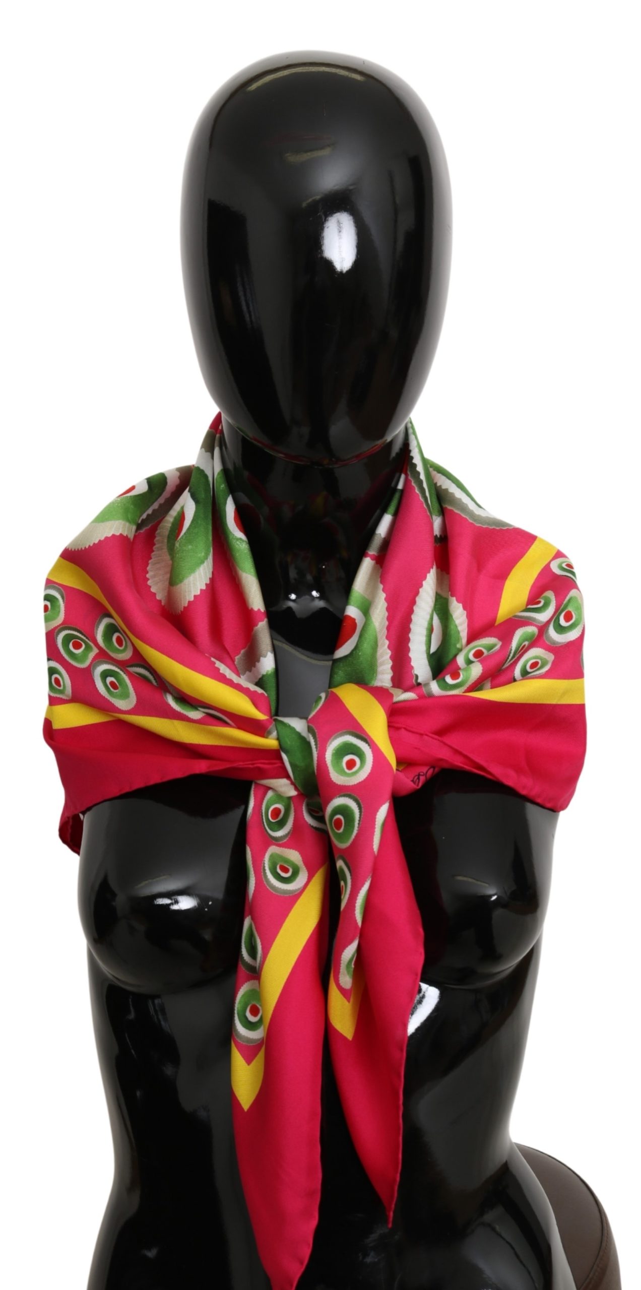 Dolce & Gabbana Women's Cup Cake Print Wrap Silk Scarf Pink MS1706BG