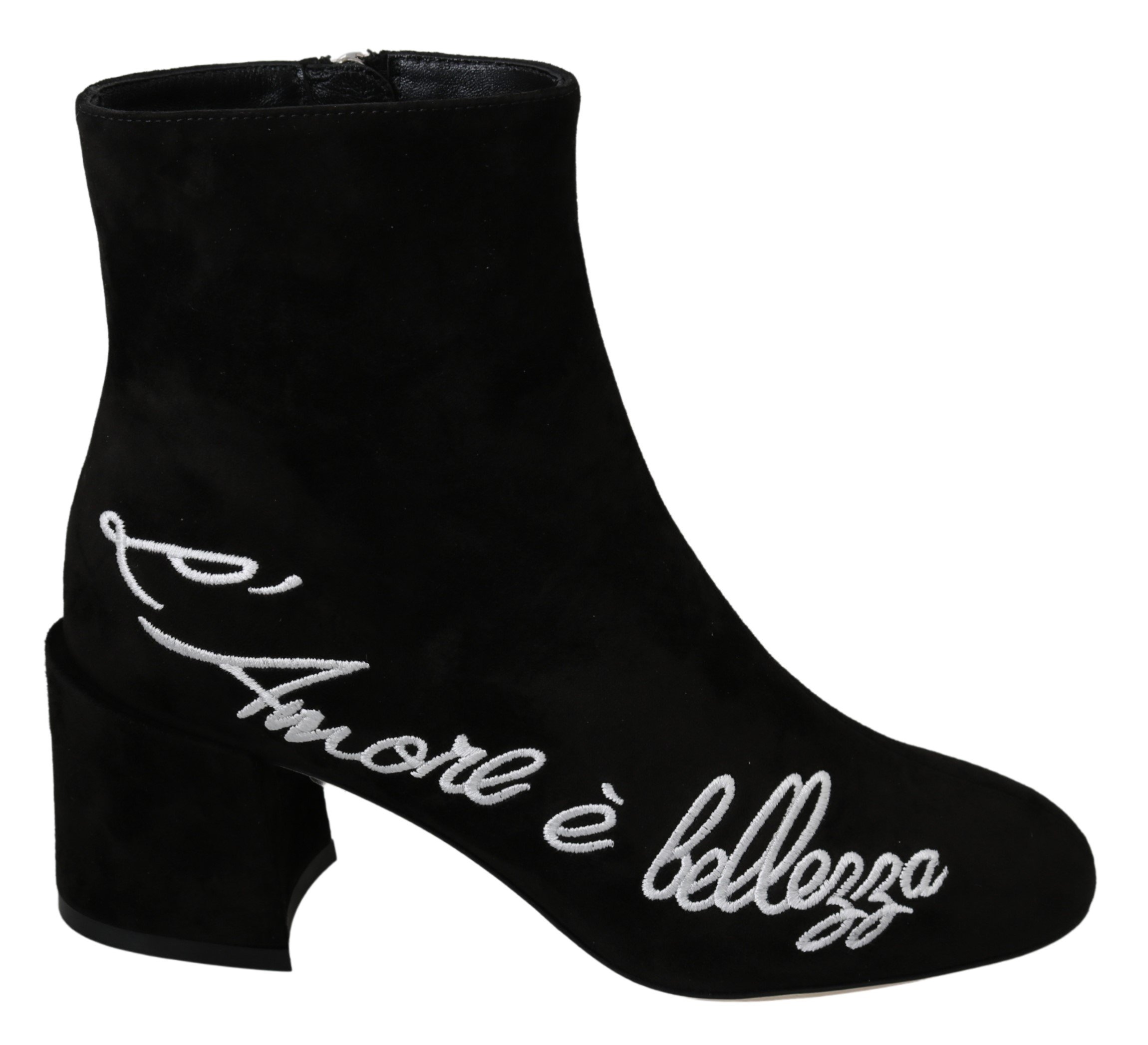 Dolce & Gabbana Women's Suede L'Amore E'Bellezza Boot Black LA7048 - EU35/US4.5