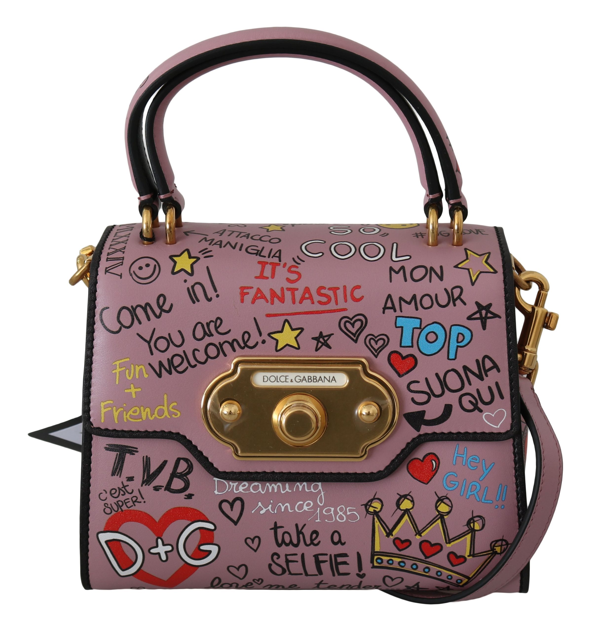 Dolce & Gabbana Women's Leather DG Crown Crossbody Bag Pink Pink VAS8745