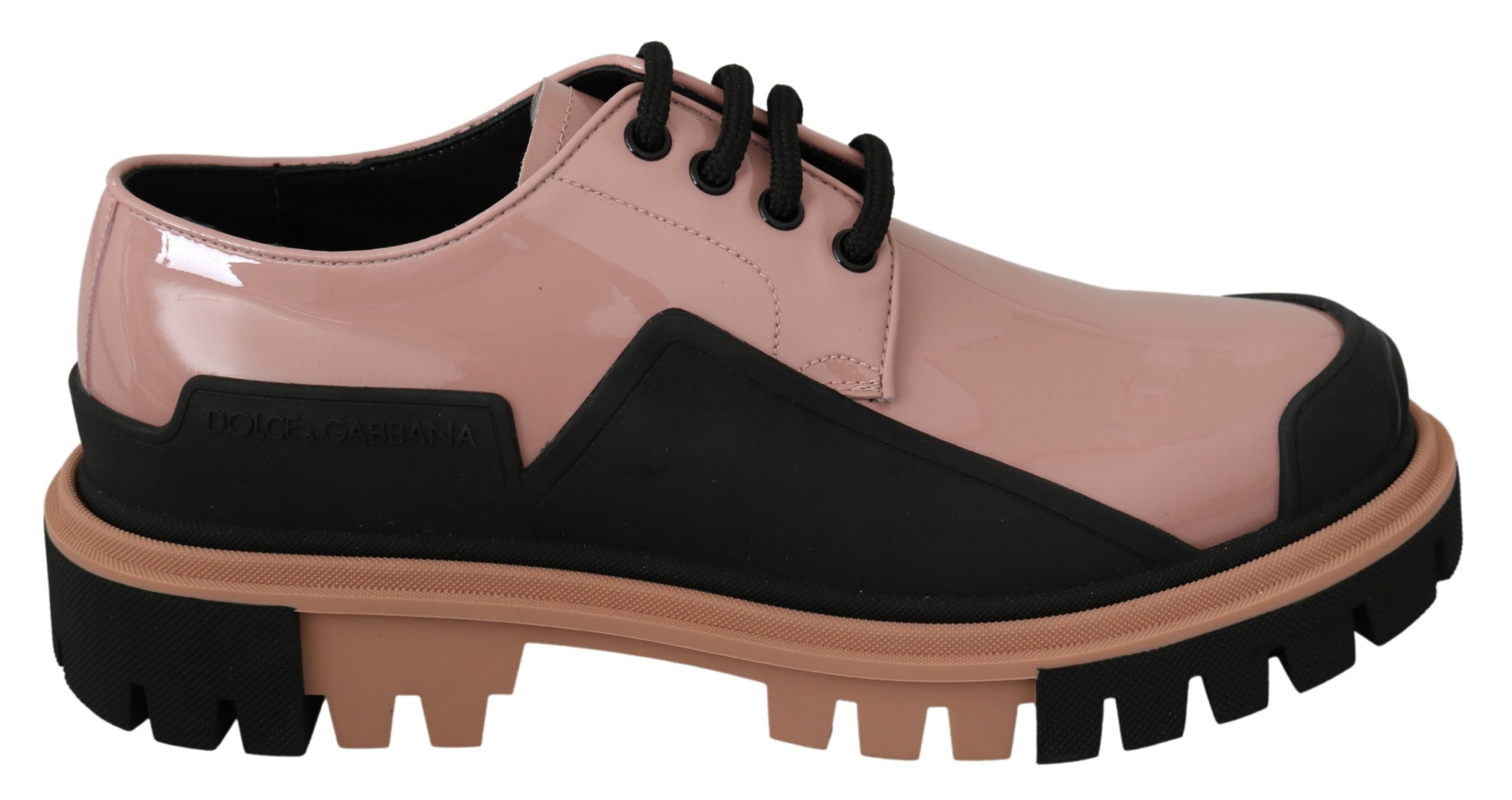 Dolce & Gabbana Women's Leather Platform Broques Shoes Pink LA6981 - EU39/US8.5