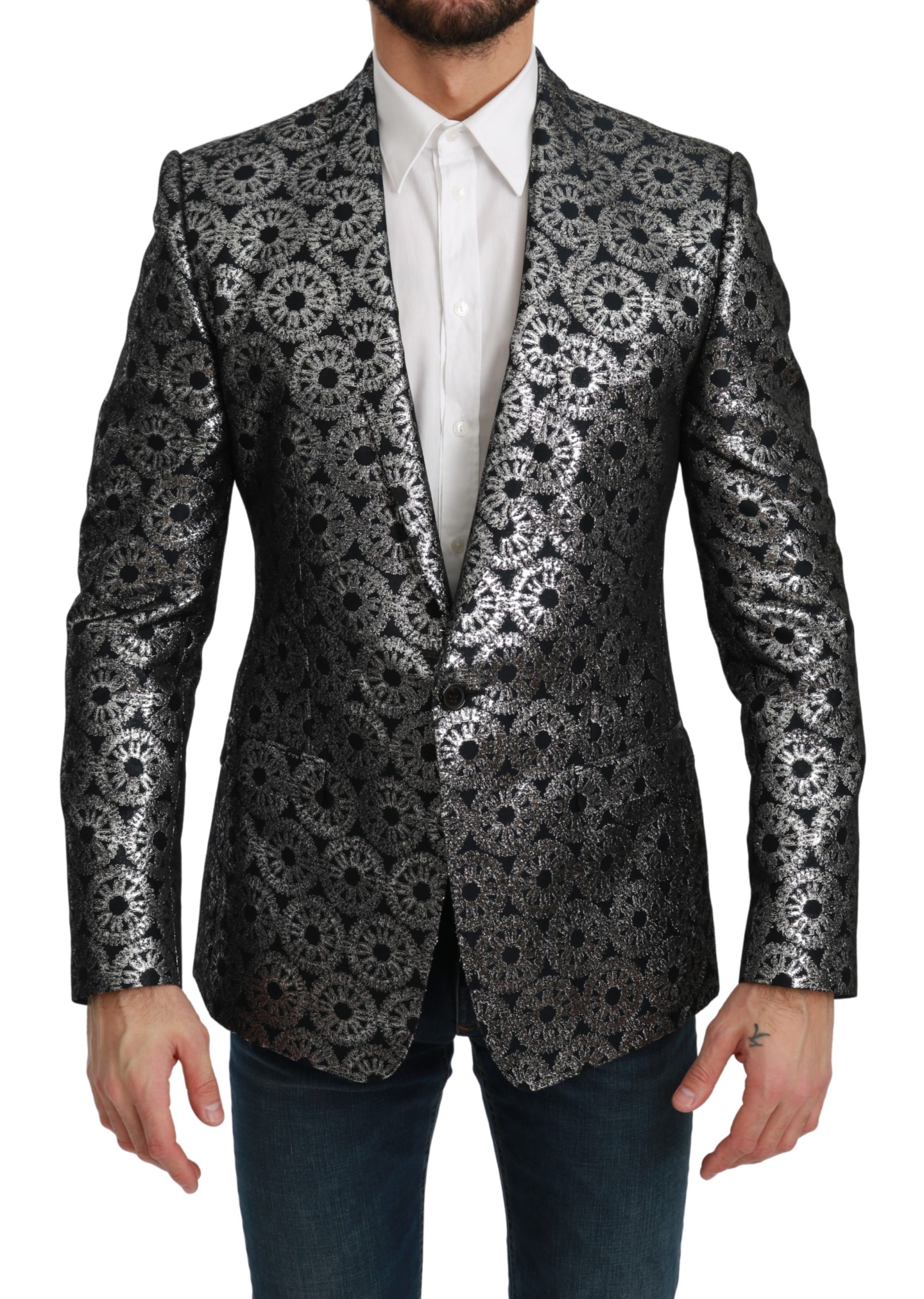 Dolce & Gabbana Men's Metallic Blazer Blue KOS1793 - IT48 | M