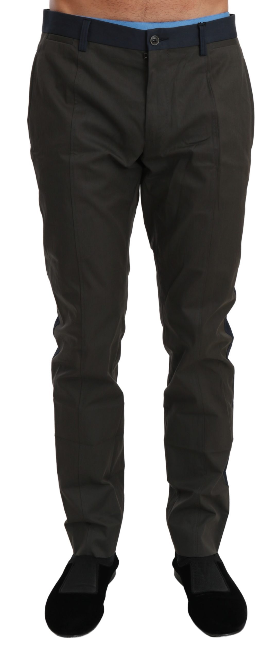 Dolce & Gabbana Men's Stripes Trouser Cotton Trouser Gray PAN70980 - IT44 | XS