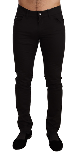Black Cotton Stretch Skinny Denim Trouser Jeans - IT48 | M