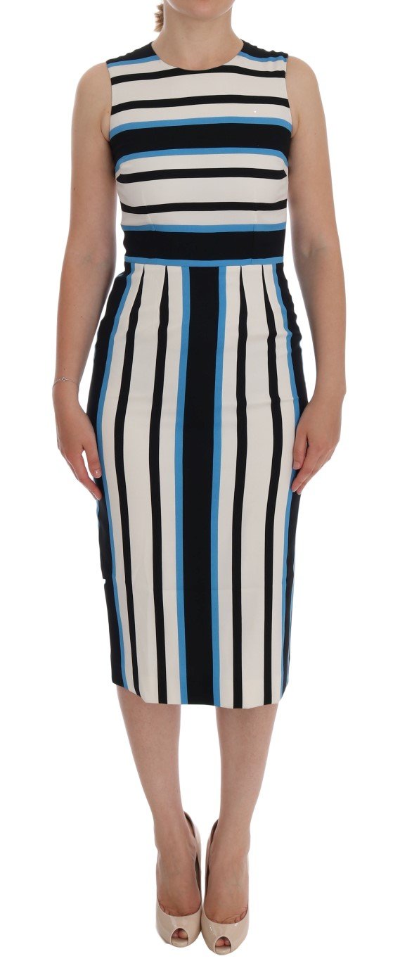 Dolce & Gabbana Women's Striped Silk Stretch Sheath Dress Multicolor DR2001 - IT38|XS