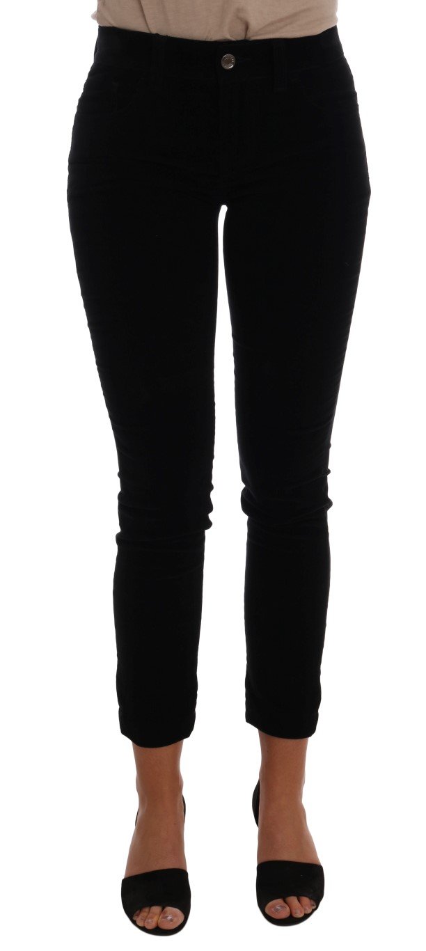 Dolce & Gabbana Women's Corduroy Cotton Stretch Jeans Black BYX1115 - IT36|XXS