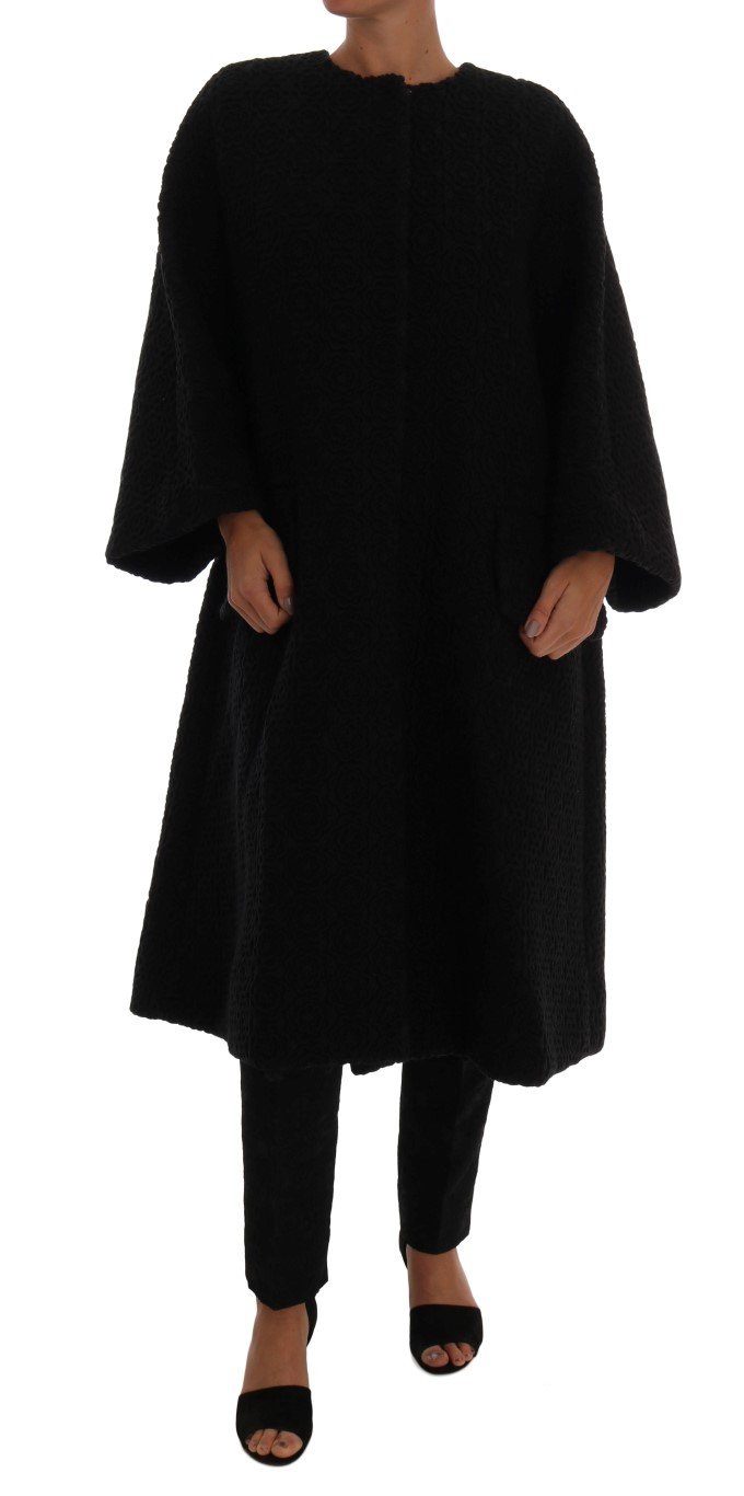 Dolce & Gabbana Women's Floral Wool Coat Black JKT1062 - IT40|S