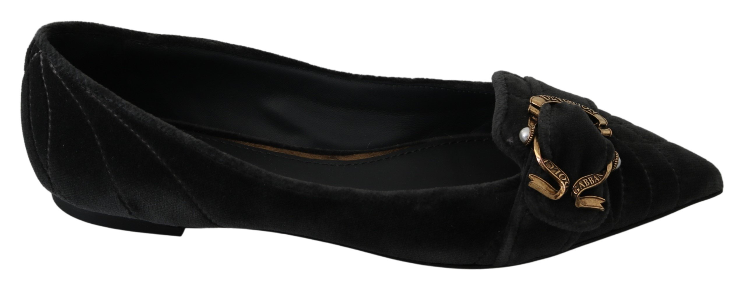 Dolce & Gabbana Women's Devotion Ballerina Flats Gray LA7314 - EU39/US8.5