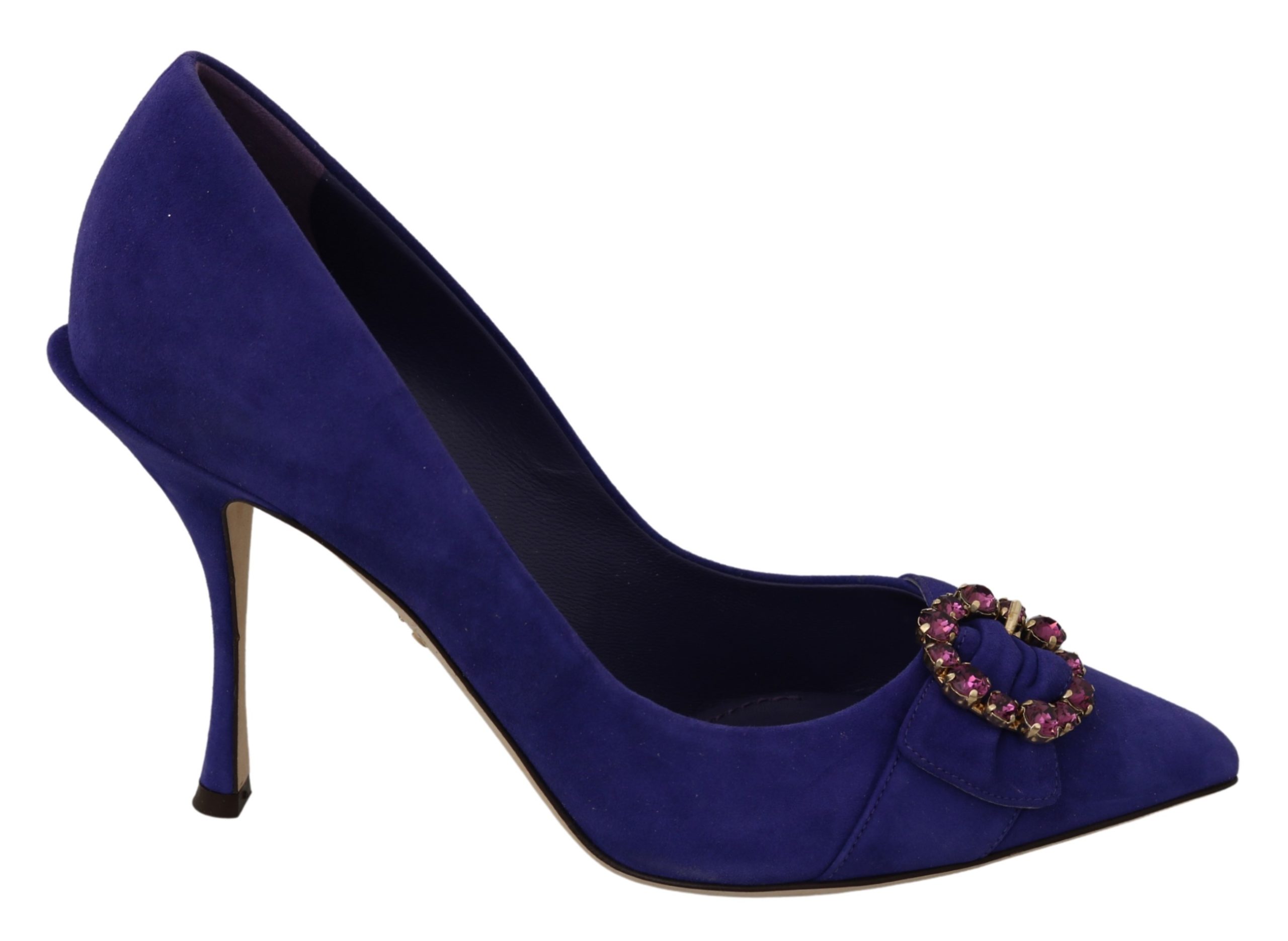 Dolce & Gabbana Women's Suede Crystal High Heel Pumps Purple LA7020 - EU39/US8.5