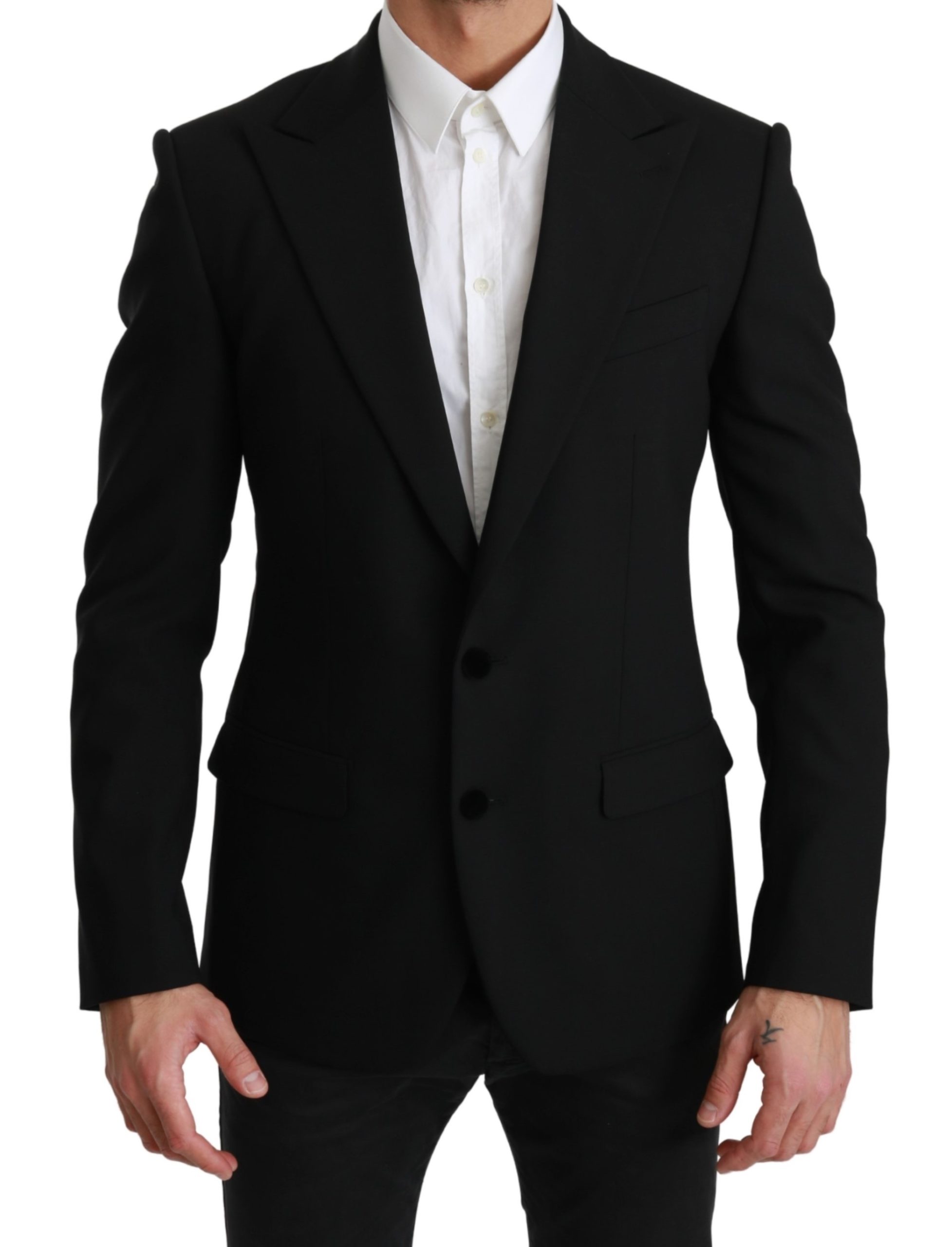 Dolce & Gabbana Men's Solid Wool Stretch MARTINI Blazer Black JKT2513 - IT46 | S