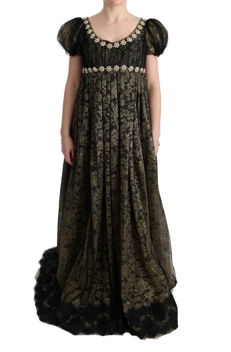 Dolce & Gabbana Women's Crystal Lace Shift Dress Black SIG60663 - IT40|S