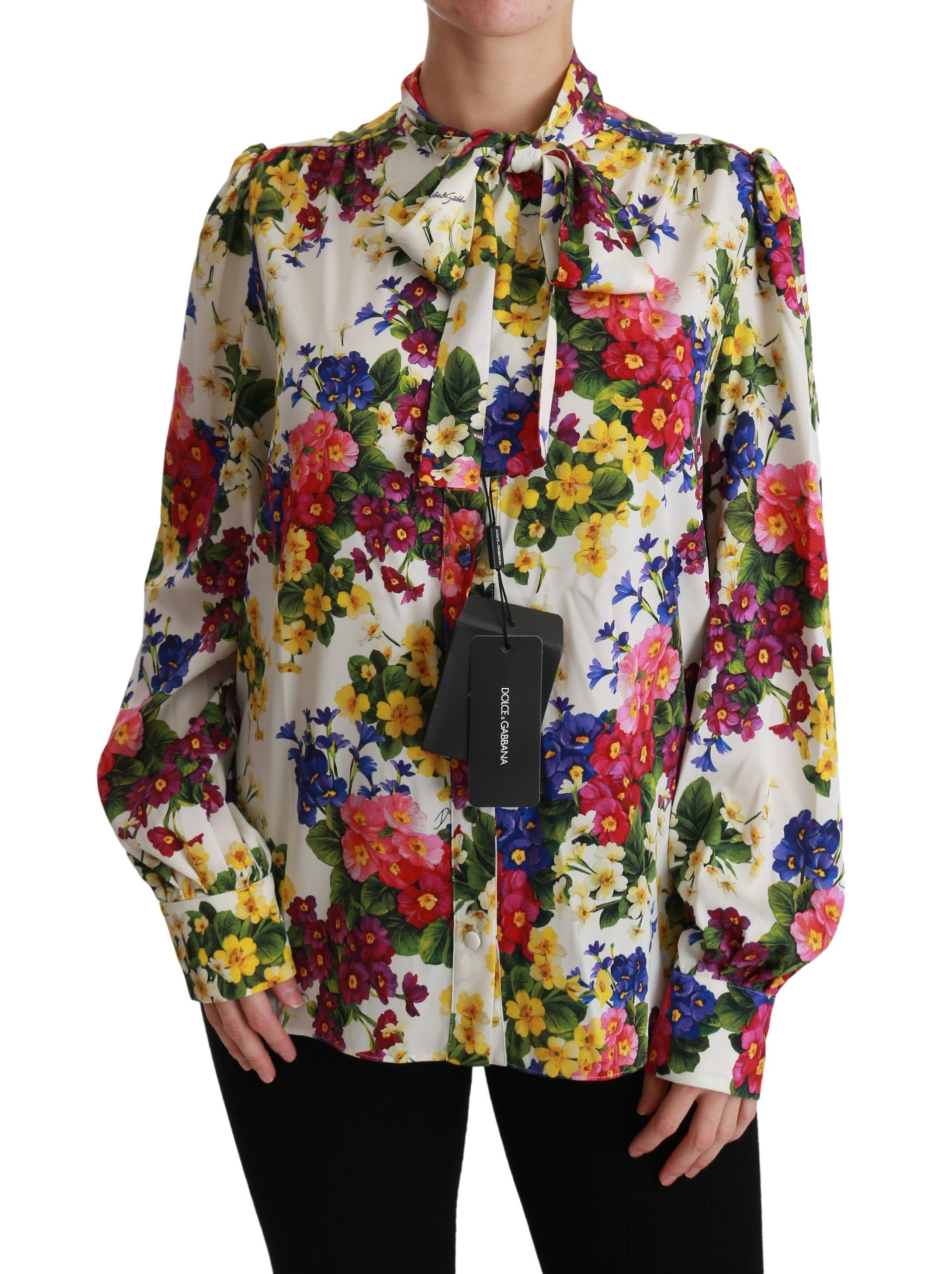 Dolce & Gabbana Women's Floral Long Sleeve Shirt Multicolor TSH4480 - IT42|M