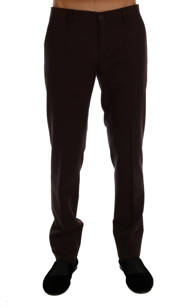 Dolce & Gabbana Men's Wool Stretch Formal Trouser Purple PAN60731 - IT44 | XS