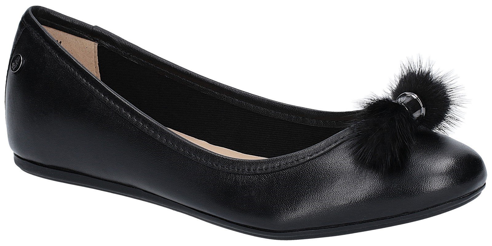Hush Puppies Women's Heather Puff Ballet Flat Shoe Various Colours 27373 - Black 4
