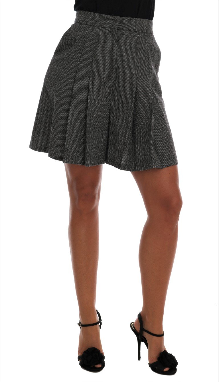 Dolce & Gabbana Women's Wool High Waist Mini Shorts Gray SKI1073 - IT40|S