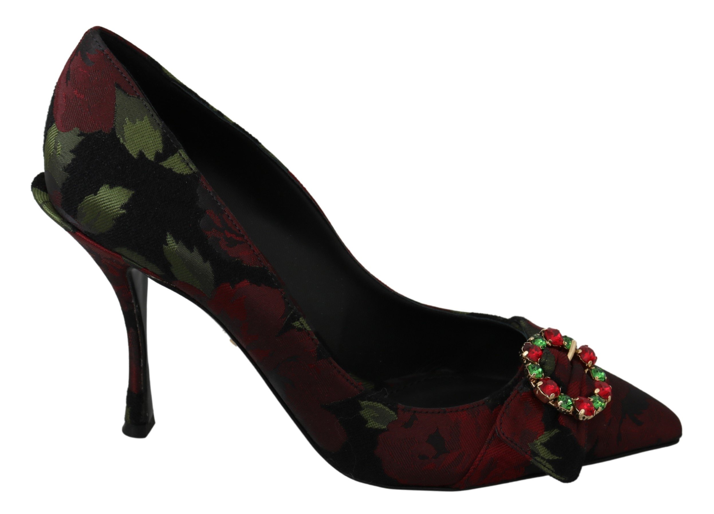 Dolce & Gabbana Women's Rose Jacquard Crystal Pumps Black - EU39/US8.5