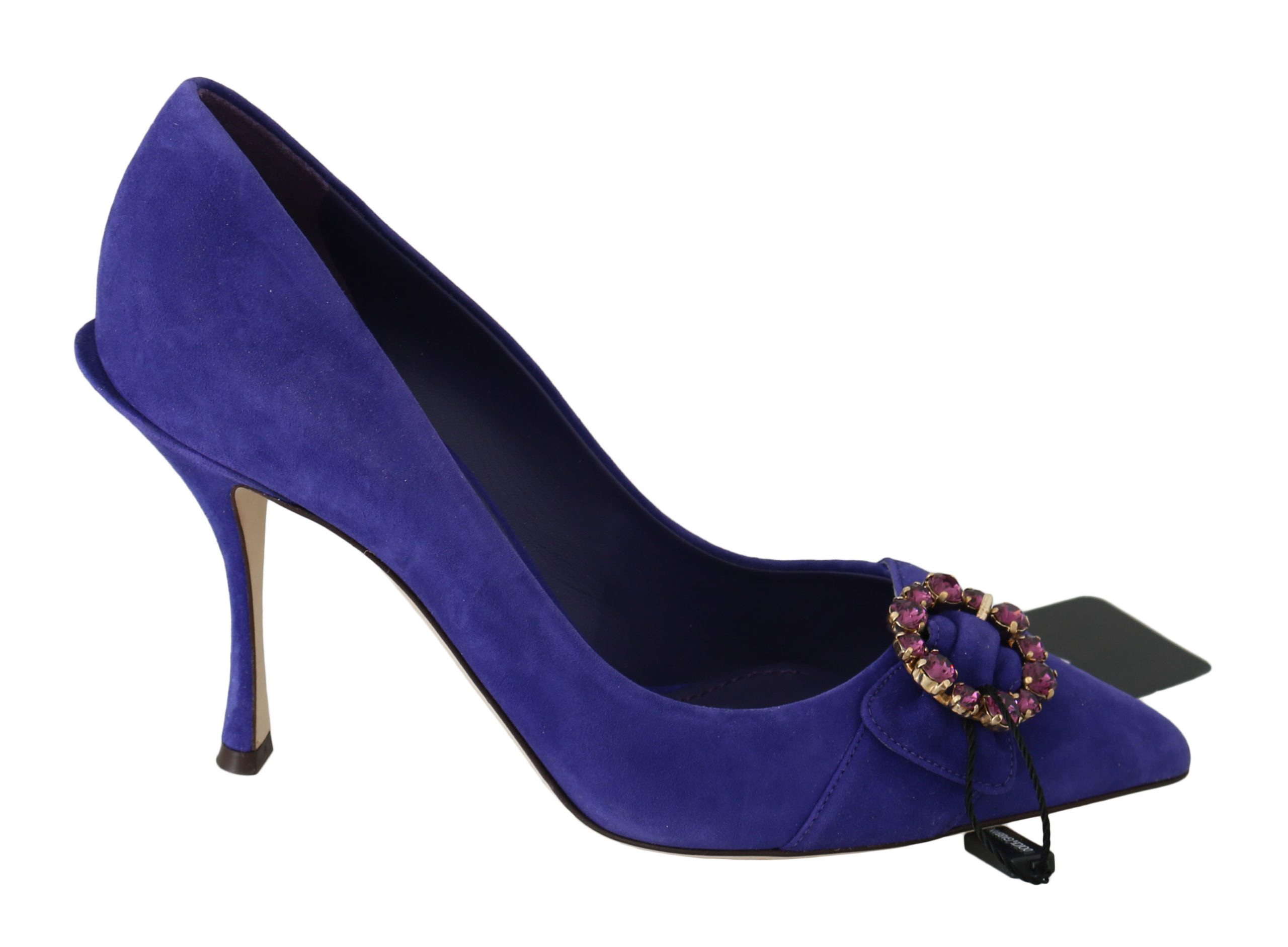 Dolce & Gabbana Women's Suede Crystal Pumps Heels Purple LA6290 - EU36.5/US6