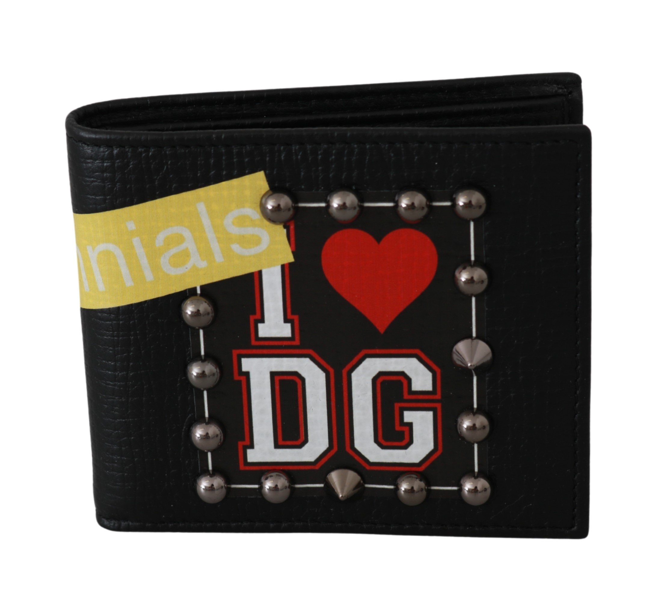 Dolce & Gabbana Men's Leather Bifold DG Studs Wallet Black VAS9354 VAS9354