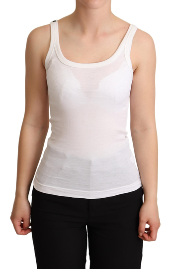 White Cotton Top Canotta Tank Top T-shirt - IT38|XS