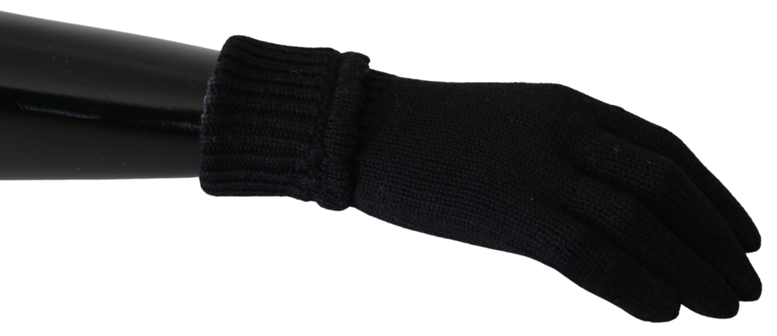 Dolce & Gabbana Women's Wool Flower Knitted Gloves Black LB3004 - 8|M