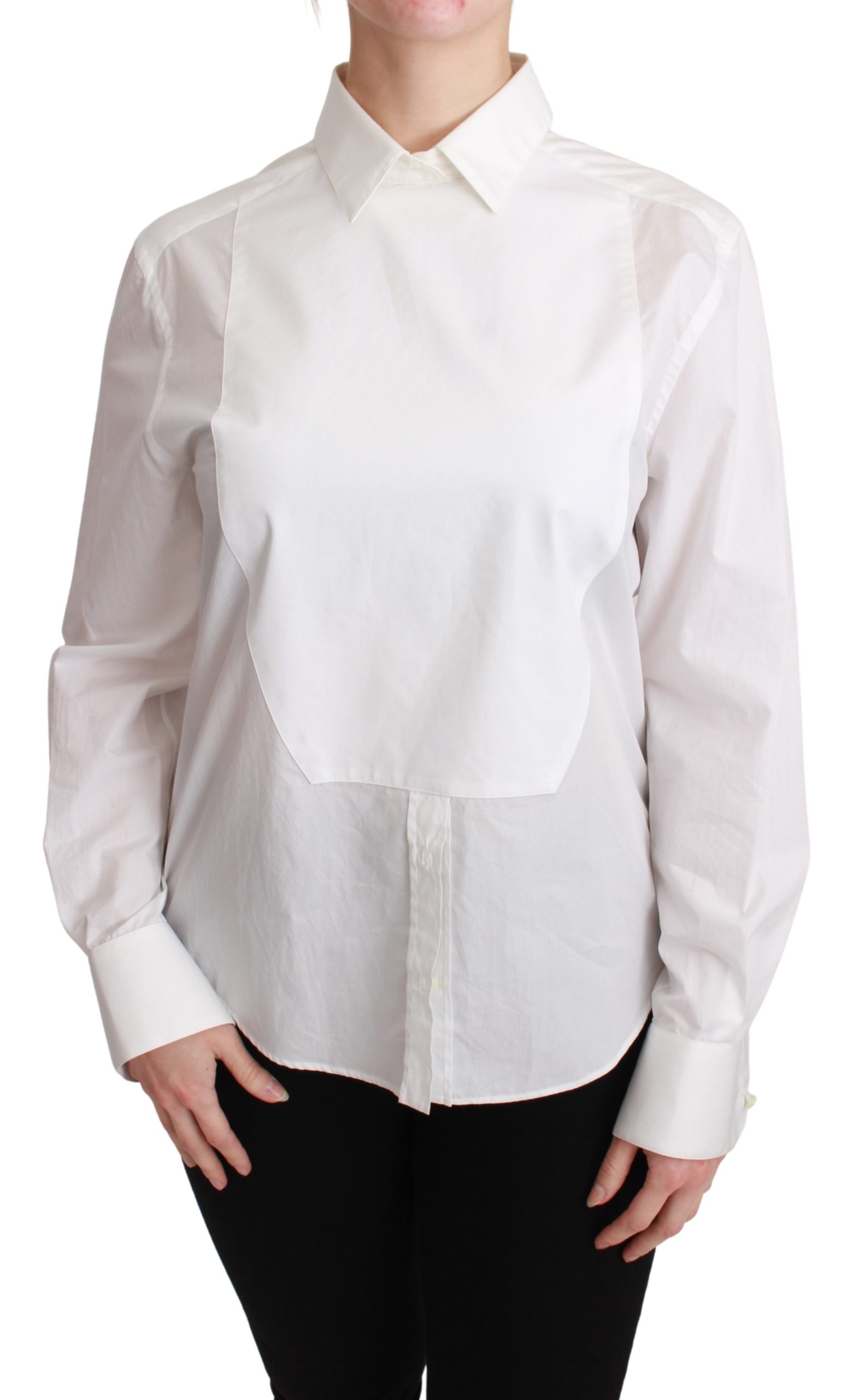 Dolce & Gabbana Women's Collared Cotton Shirt White TSH2685 - IT40|S