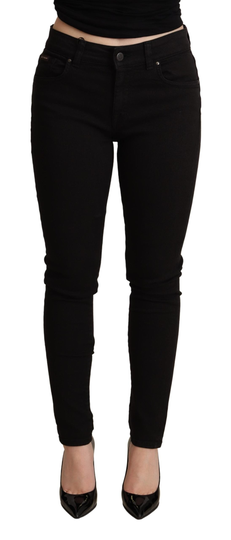 Black Skinny Denim Cotton Stretch Trouser Jeans - IT38|XS