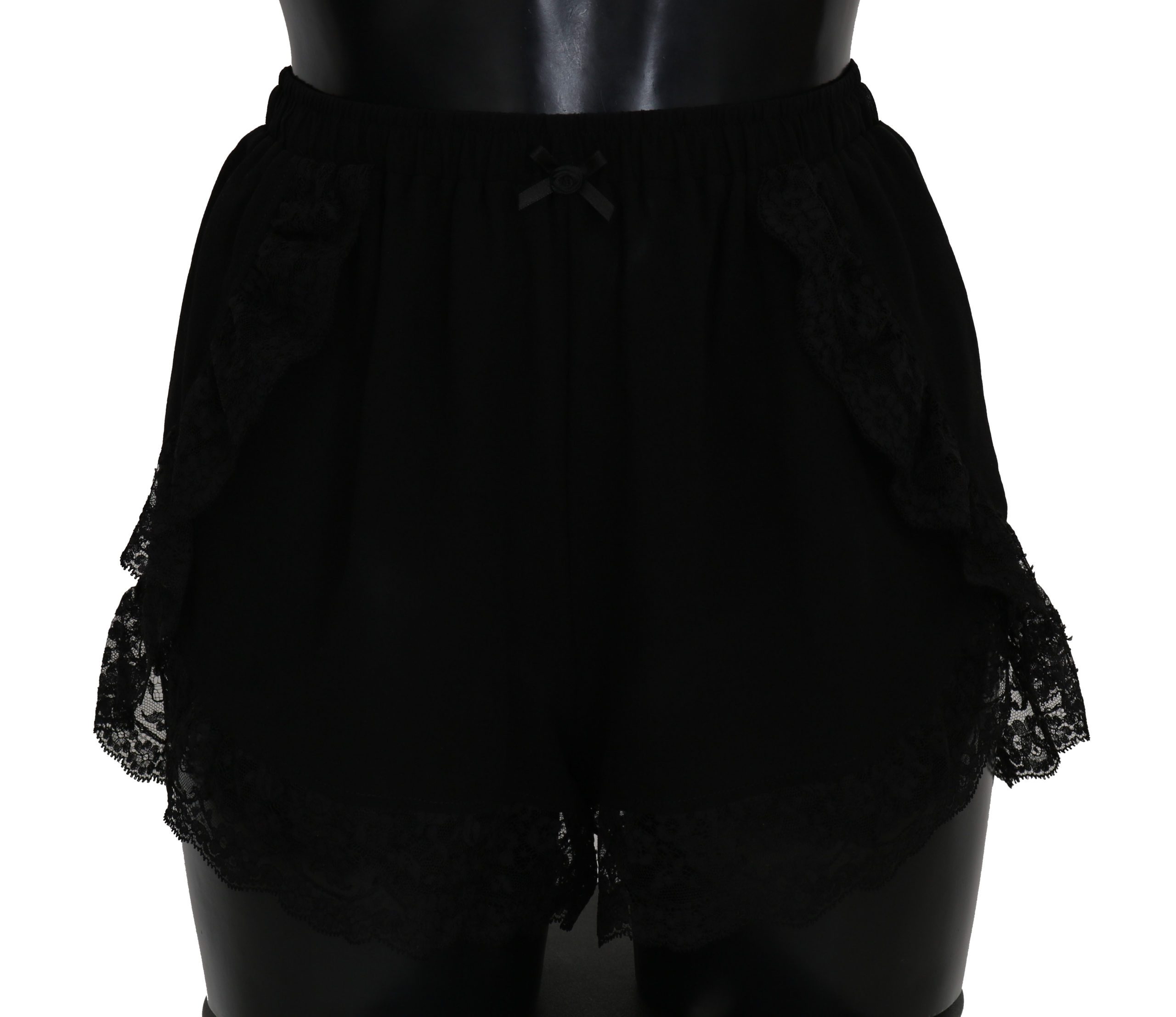 Dolce & Gabbana Women's Silk Shorts Bottoms Underwear Black BIK287 - IT1 | XS