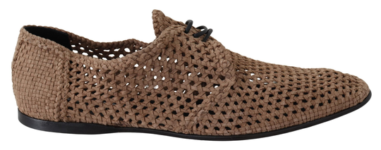 Dolce & Gabbana Men's Woven Suede Derby Shoes Beige MV3736-39 - EU39/US6