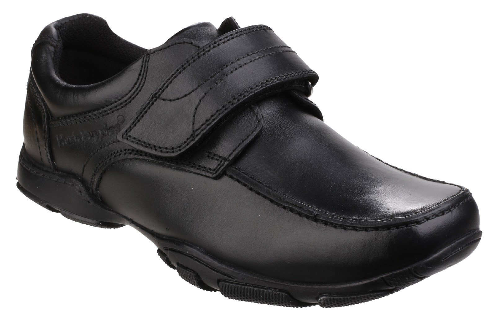 Hush Puppies Men's Freddy 2 Touch Fastening School Shoe Black 25345 - Black 10 UK