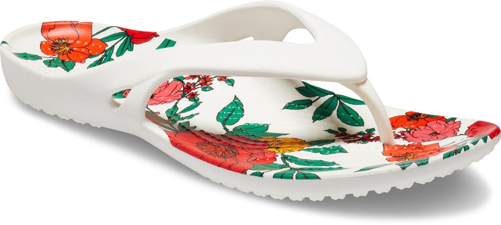 Crocs Women's Kadee II Print Floral Flip Flop Multicolor 30617 - White/Floral 3