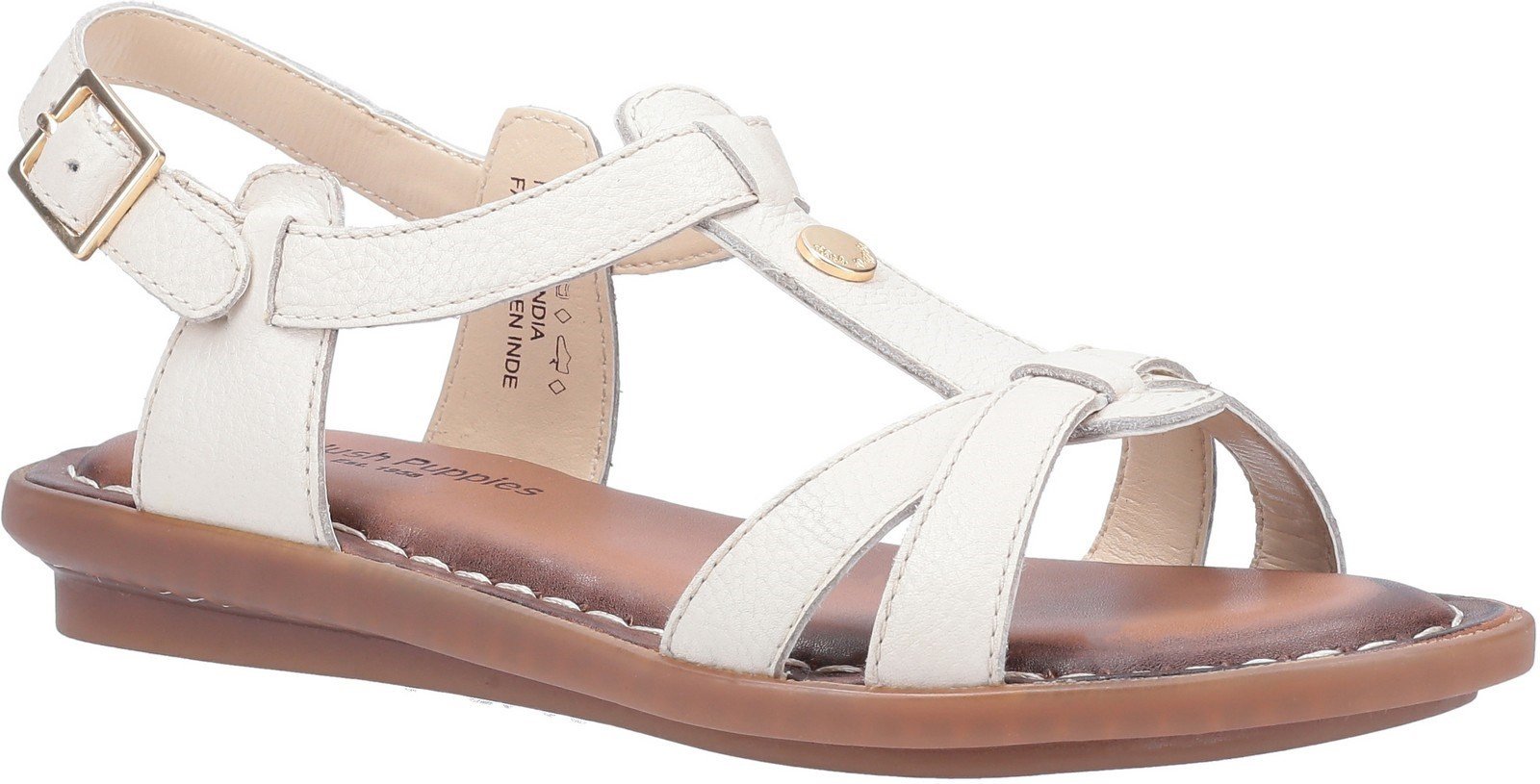 Hush Puppies Women's Olive Tstrap Buckle Strap Sandal Various Colours 28412 - Birch 3