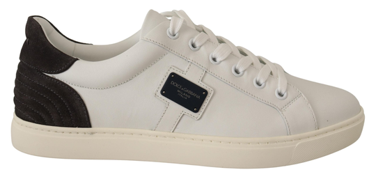 White Suede Leather Low Top Sneakers Shoes - EU39.5/US6.5