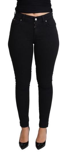 Black Skinny Denim Trouser Cotton Stretch Jeans - IT38|XS