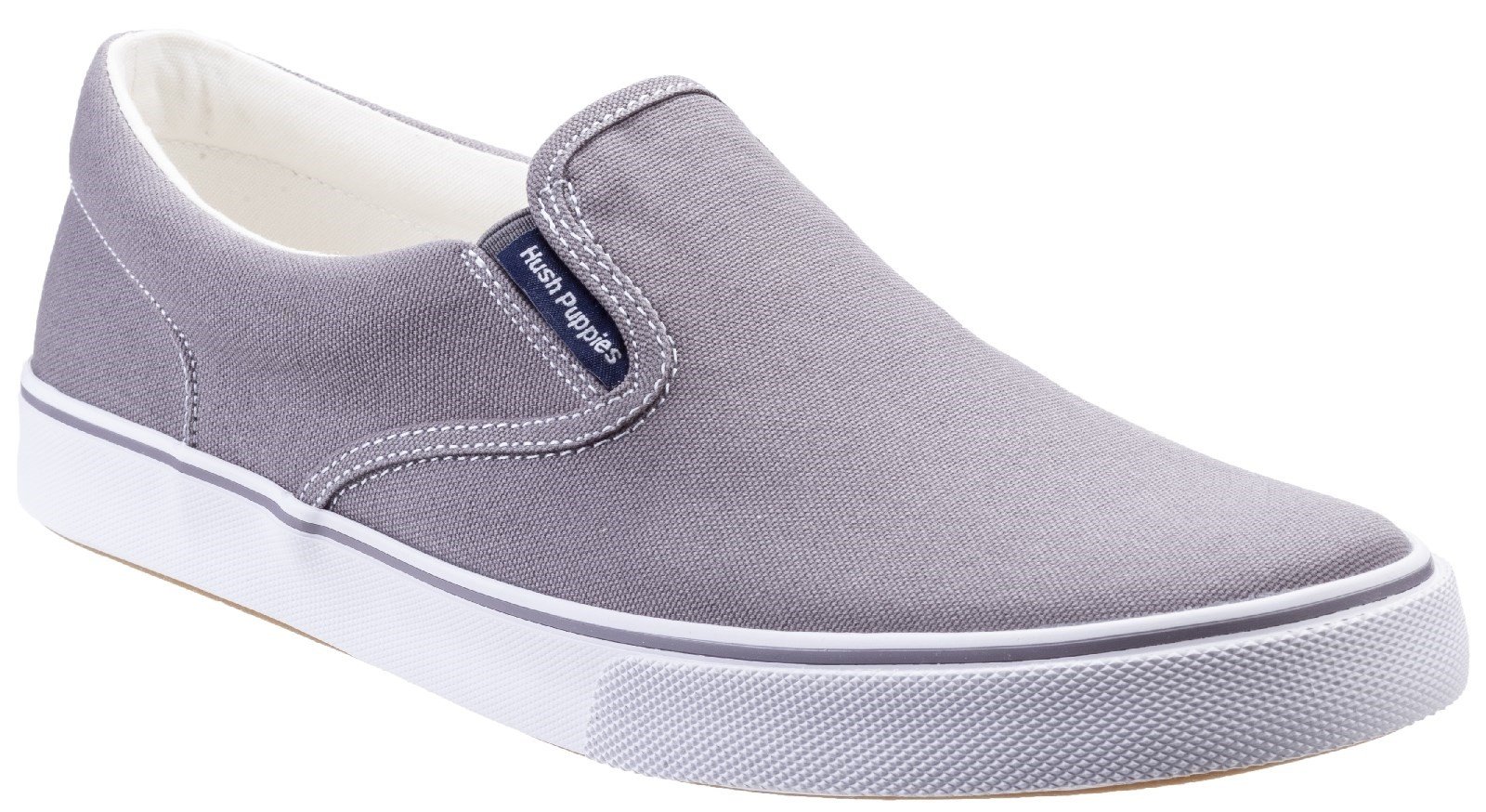 Hush Puppies Men's Chandler Slip On Shoe Various Colours 29718 - Grey Canvas 6