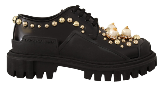 Dolce & Gabbana Women's Trekking Derby Shoes Black LA9099 -37 - EU37/US6.5