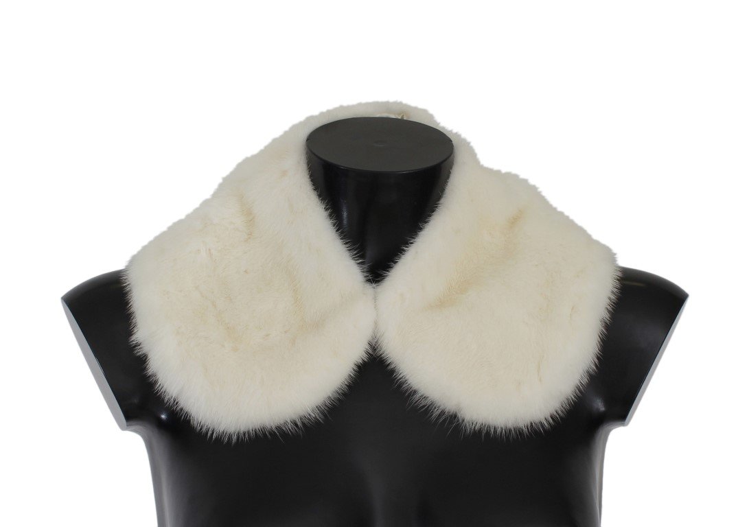 Dolce & Gabbana Women's Mink Fur Shoulder Collar Scarf White MS1567 - IT36|XXS
