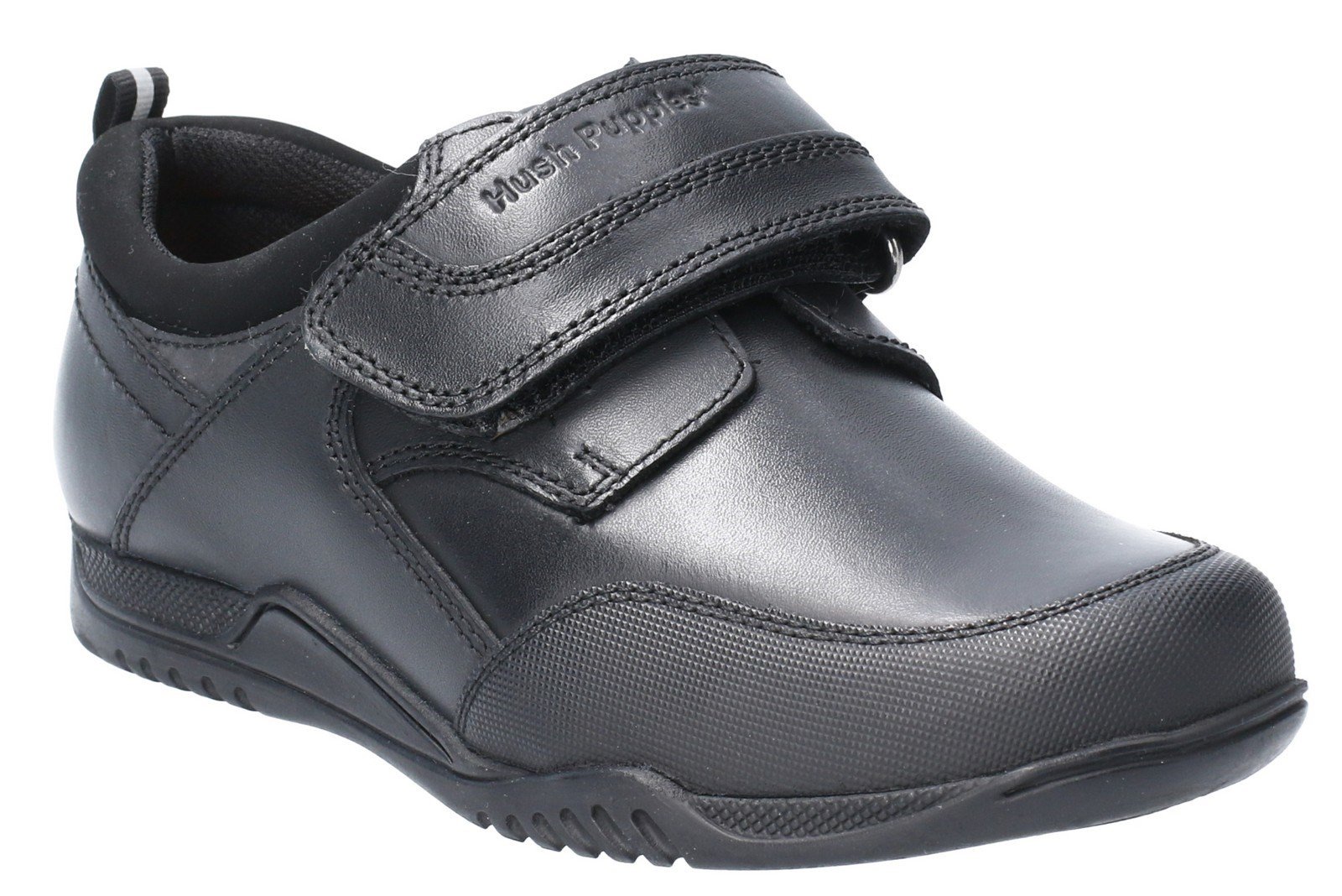 Hush Puppies Kids Noah Snr Touch Fastening School Shoe Black 28970 - Black 6.5