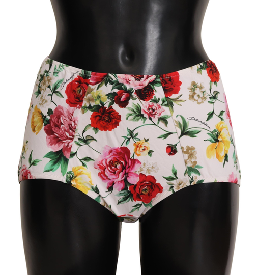 White Floral Print Swimwear Beachwear Bottom Bikini - IT40| L
