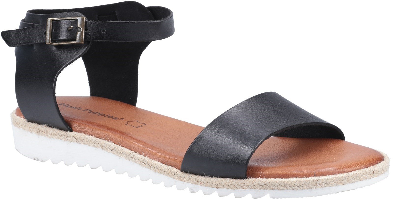 Hush Puppies Women's Gina Flat Sandal Various Colours 31950 - Black 6