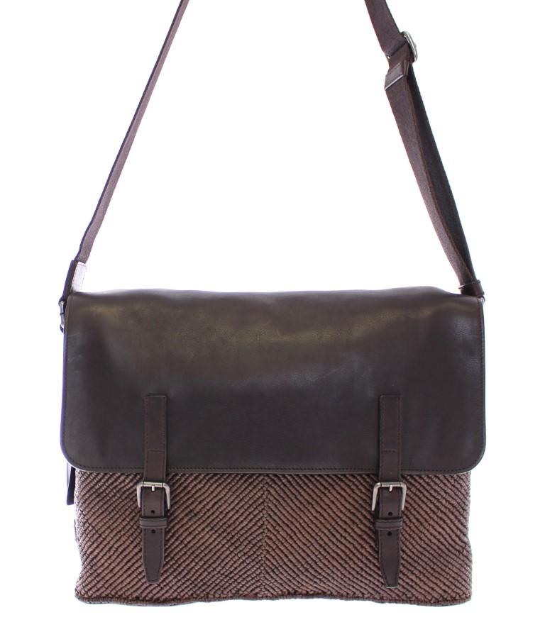 Dolce & Gabbana Men's leather Messenger Bag Brown MOM10300