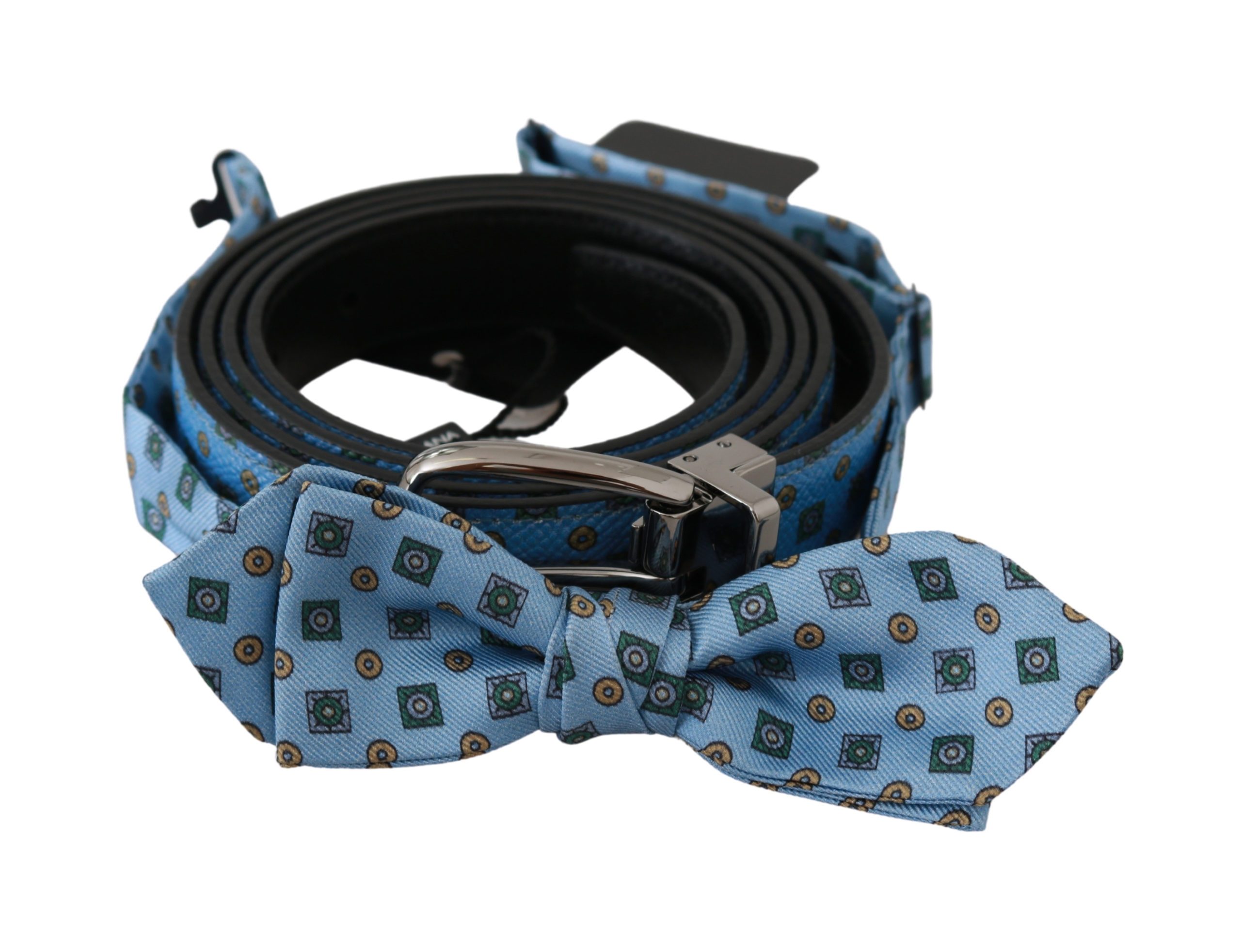 Dolce & Gabbana Men's Waist Leather Tie Silk Belt Blue BEL60542 - 115 cm / 46 Inches