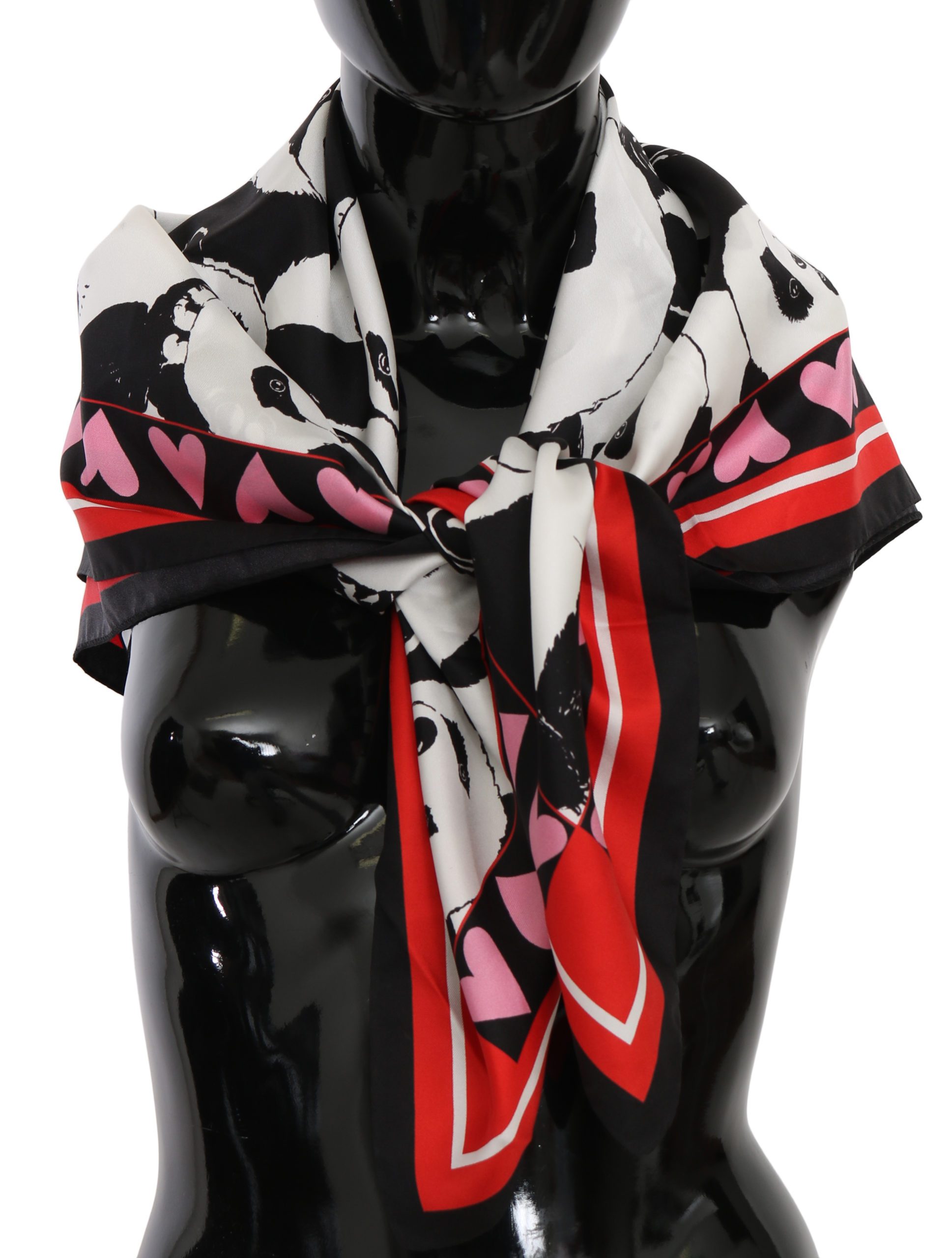 Dolce & Gabbana Women's Panda Print Wrap Silk Scarf Multicolor MS6096