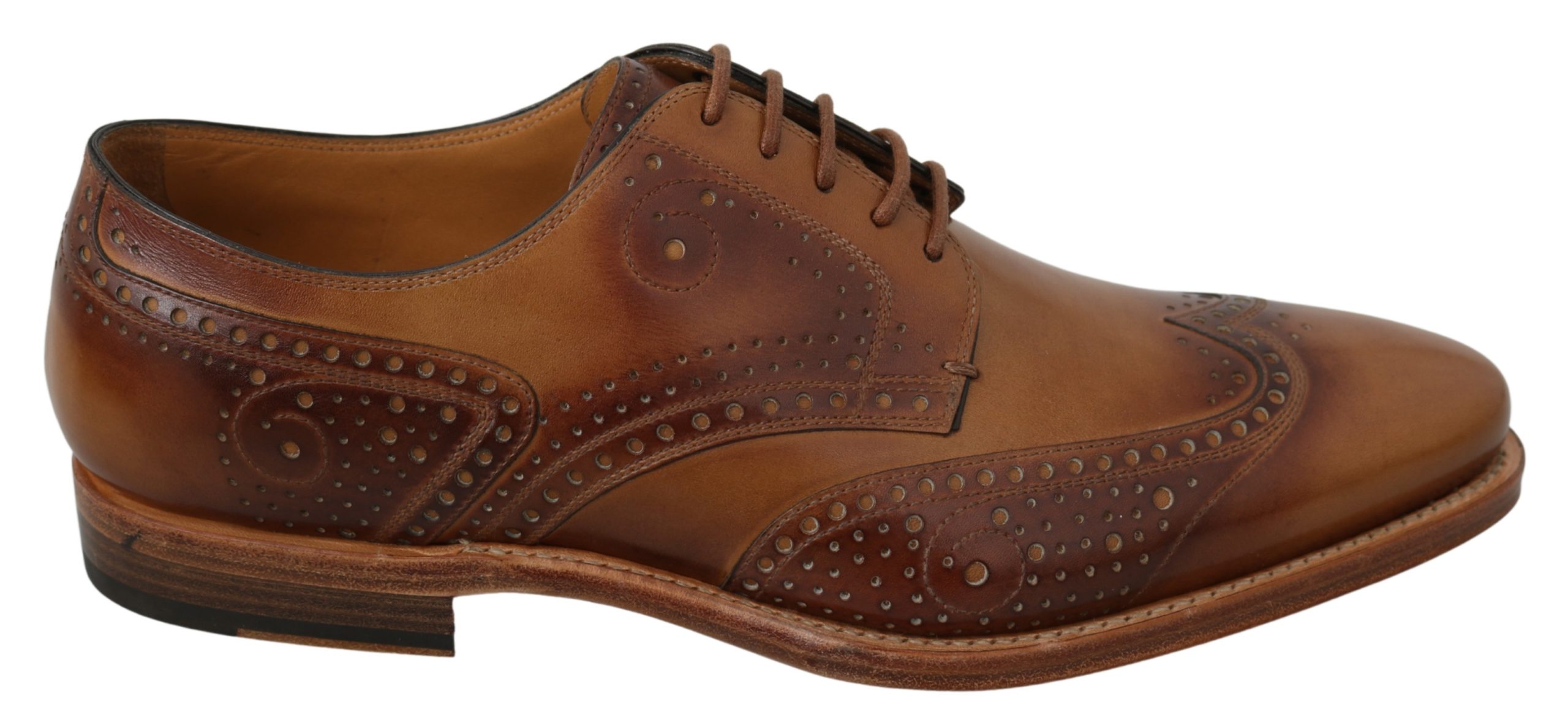 Dolce & Gabbana Men's Leather Formal Brogue Shoe Brown MV2881 - EU42/US9